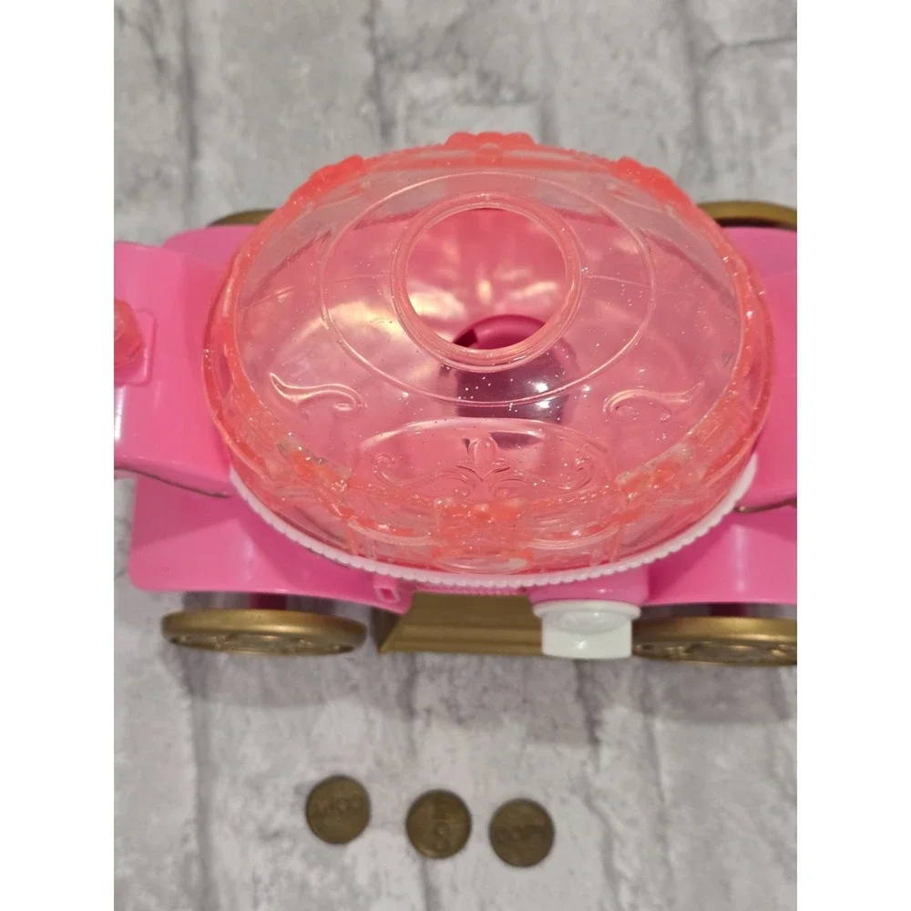 Squinkies Disney Celebration Princess Coach Dispenser 13 Figures 3 coins